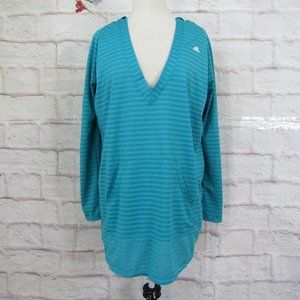 adidas Teal Striped Tunic Top